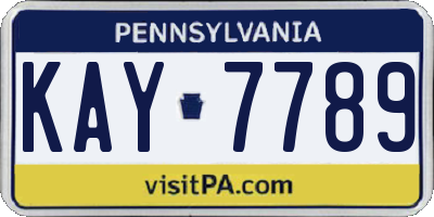 PA license plate KAY7789