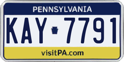 PA license plate KAY7791