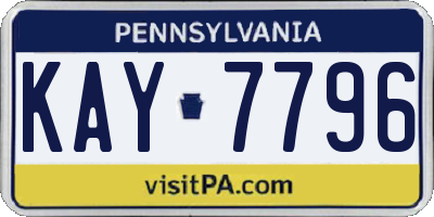 PA license plate KAY7796