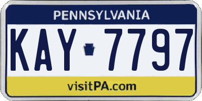 PA license plate KAY7797