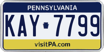 PA license plate KAY7799