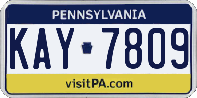 PA license plate KAY7809