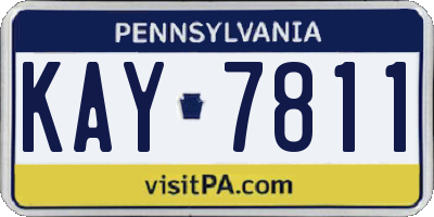PA license plate KAY7811