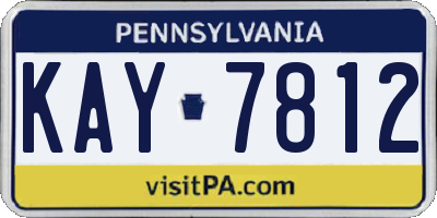 PA license plate KAY7812
