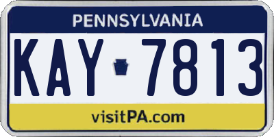 PA license plate KAY7813