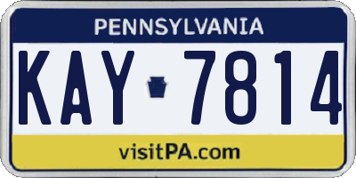 PA license plate KAY7814