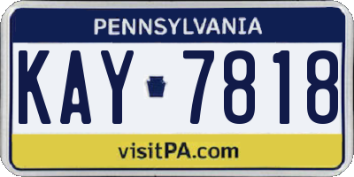 PA license plate KAY7818