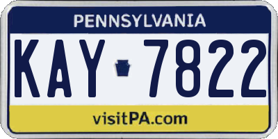 PA license plate KAY7822