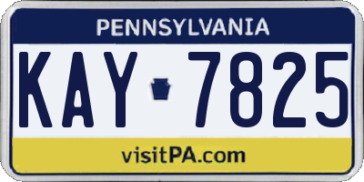PA license plate KAY7825