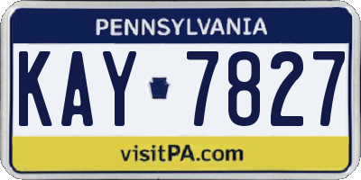 PA license plate KAY7827