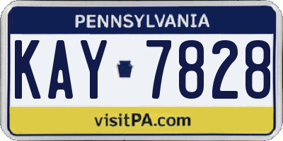 PA license plate KAY7828