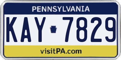 PA license plate KAY7829