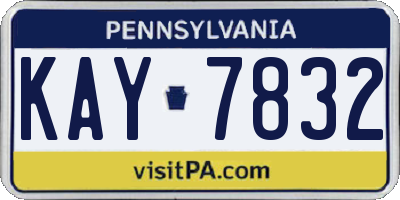 PA license plate KAY7832