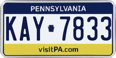 PA license plate KAY7833