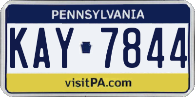 PA license plate KAY7844