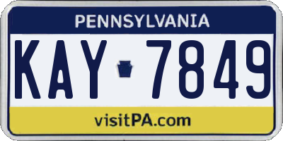 PA license plate KAY7849