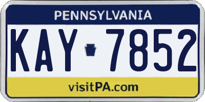 PA license plate KAY7852