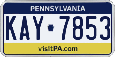 PA license plate KAY7853