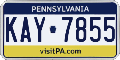 PA license plate KAY7855