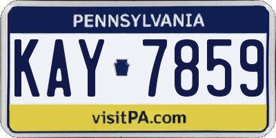 PA license plate KAY7859