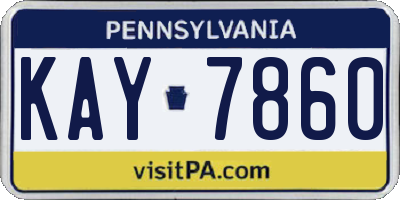 PA license plate KAY7860