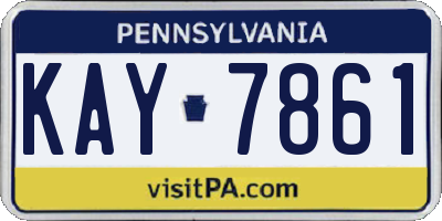 PA license plate KAY7861