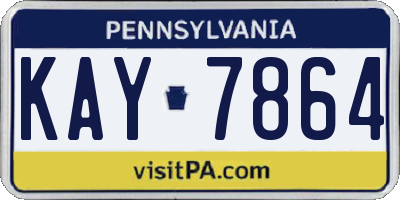 PA license plate KAY7864