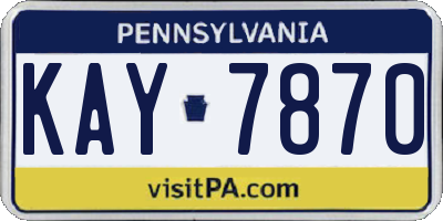 PA license plate KAY7870
