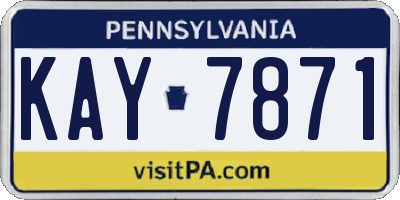 PA license plate KAY7871