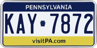 PA license plate KAY7872