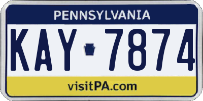 PA license plate KAY7874