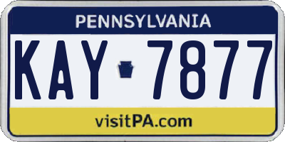 PA license plate KAY7877