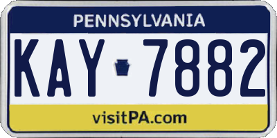 PA license plate KAY7882