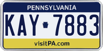 PA license plate KAY7883