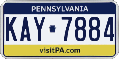 PA license plate KAY7884