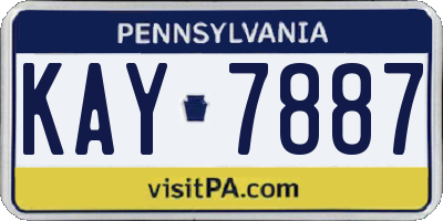 PA license plate KAY7887