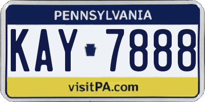 PA license plate KAY7888