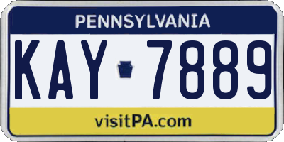 PA license plate KAY7889