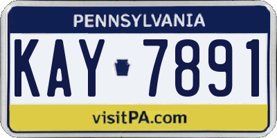 PA license plate KAY7891