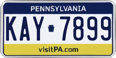 PA license plate KAY7899