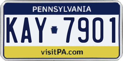 PA license plate KAY7901