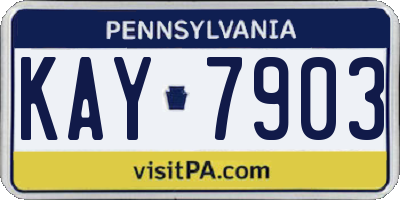 PA license plate KAY7903