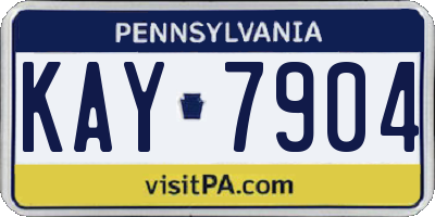 PA license plate KAY7904