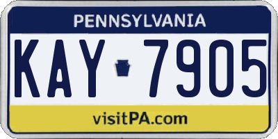 PA license plate KAY7905