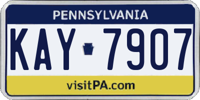 PA license plate KAY7907