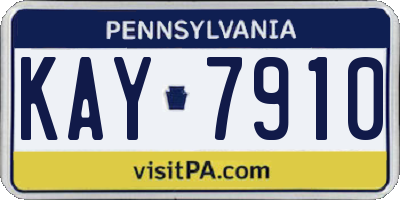 PA license plate KAY7910