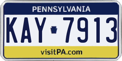 PA license plate KAY7913
