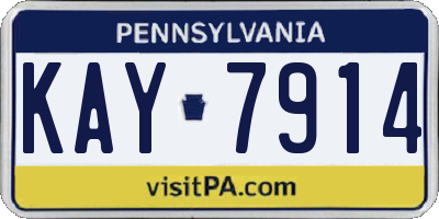PA license plate KAY7914