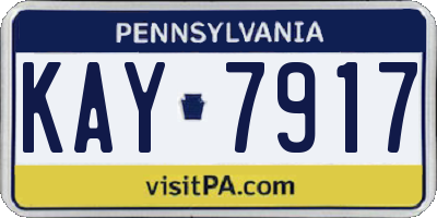 PA license plate KAY7917
