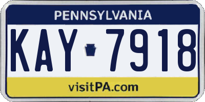 PA license plate KAY7918